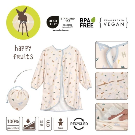 Lassig Fartuch z długim rękawem wodoodporny Happy Fruits Light blue
