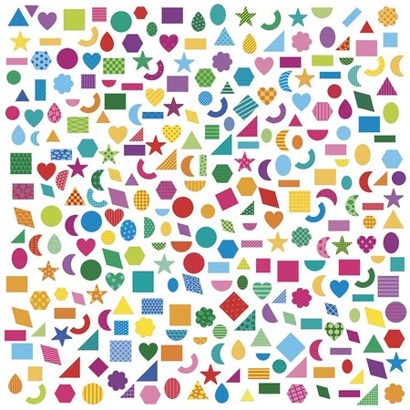 Janod Naklejki wielorazowe 300 szt. Figury geometryczne 3+