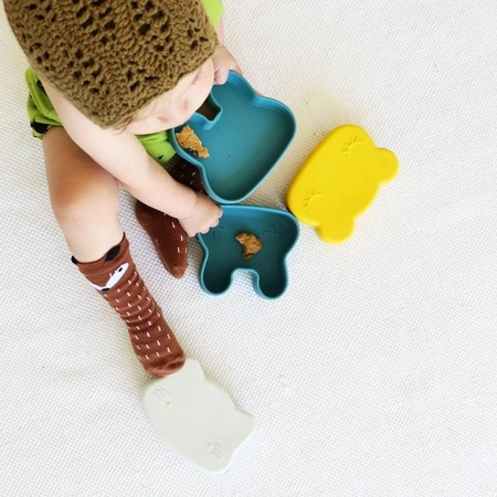 Zamykany silikonowy pojemnik Króliczek We Might Be Tiny - Blue Dusk