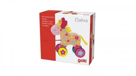 Konik kwiatuszek do ciągnięcia, goki - zabawka na sznurku