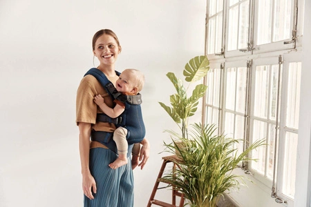 BABYBJORN - nosidełko Harmony 3D Mesh, Granatowy + śliniaczek do nosidełka Harmony