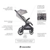 Easywalker Jackey² XL Komfortowy, samoskładający się wózek spacerowy z torbą transportową i osłoną przeciwdeszczową Pebble Grey