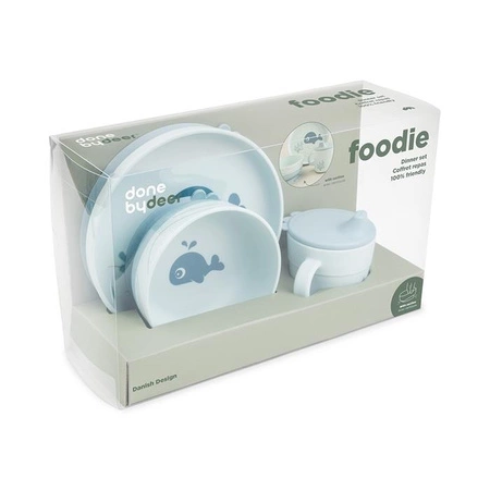 Done by Deer Zestaw Obiadowy z Przyssawką Foodie Wally Blue
