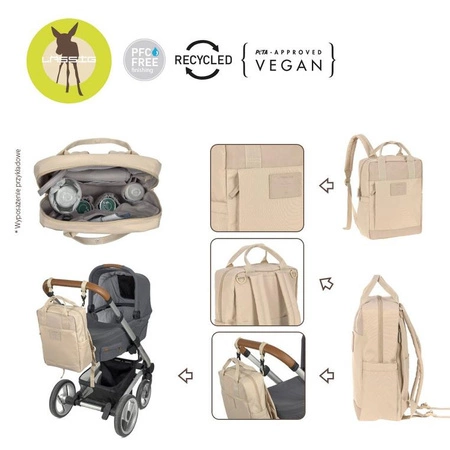 Lassig Green Label Plecak dla mam kwadratowy z akcesoriami Vividal Backpack humus