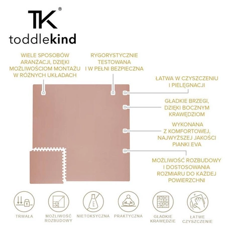 TODDLEKIND Mata do zabawy piankowa podłogowa Classic Playmat Blush