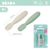 Beaba Zestaw 2 silikonowych pierwszych łyżeczek-gryzaków Sage green/velvet grey