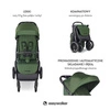 Easywalker Jackey² XL Komfortowy, samoskładający się wózek spacerowy z torbą transportową i osłoną przeciwdeszczową Deep Green