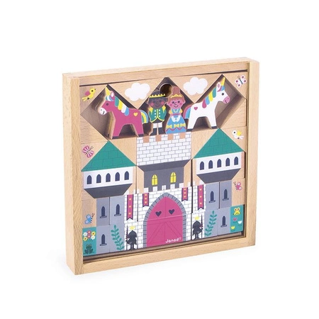 Janod Zestaw klocków i figurek 37 el. Zaczarowane królestwo Cross Roads 2+