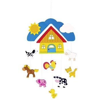 Drewniana karuzela do zawieszenia 3D, farma