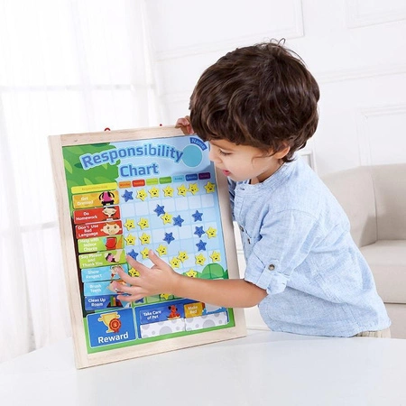 TOOKY TOY Tablica Edukacyjna Odpowiedzialności Magnetyczna MOJA DZIENNA RUTYNA I ZADANIA 48 el.