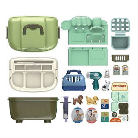 WOOPIE Przenośny Sklep Zoologiczny 2w1 Walizka 22 el.