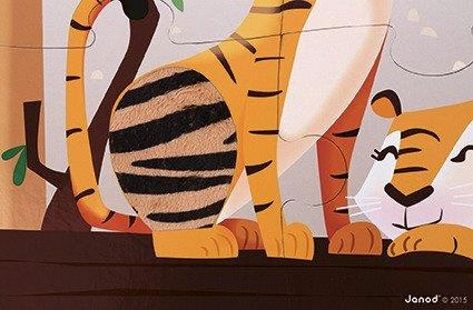 Puzzle sensoryczne 20 elementów Wycieczka do zoo, Janod