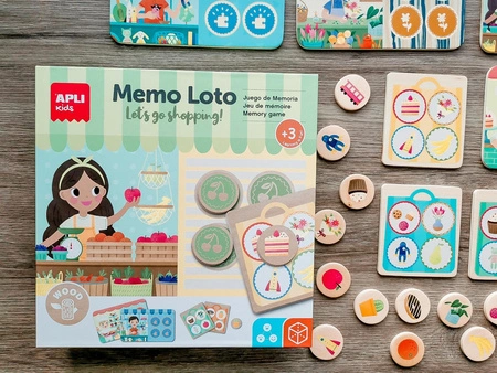 Drewniana gra Apli Kids - Memo Lotto Zakupy