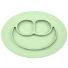 EZPZ Silikonowy talerzyk z podkładką mały 2w1 Mini Mat + pokrywka GRATIS pastelowa zieleń