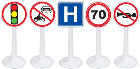 WOOPIE Zestaw Edukacyjny Mini Znaków Drogowych 16 el. + Samochodzik