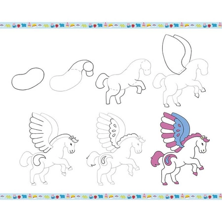 Janod Zestaw kreatywny Rysowanie krok po kroku z brokatowymi markerami 20 rysunków i kolorowanek 6+