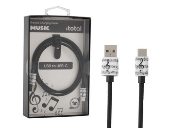 Kabel do ładowarki USB-C z motywem muzycznym