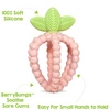 Gryzak silikonowy, Soczysta Malina z listkami, różowy, RaZbaby
