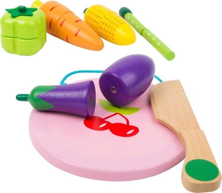 Drewniane warzywa i owoce do krojenia na rzepy Mix 11224-Small Foot, zabawki kuchenne dla dzieci