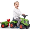 FALK Traktorek Baby Claas Zielony z Przyczepką + akc. od 1 roku