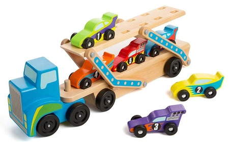 Drewniana laweta ciężarówka z autami Melissa & Doug 12759