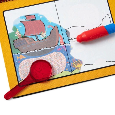 Wodna kolorowanka z lupą Water Wow Przygody Deluxe 40172-Melissa & Doug, książeczki wielokrotnego użytku