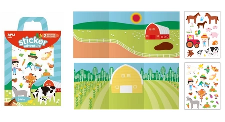 Zestaw naklejek z 2 planszami Apli Kids - Farma