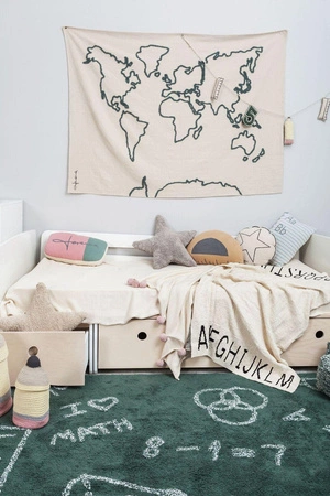 Lorena Canals Koc bawełniany ABC Natural/Black