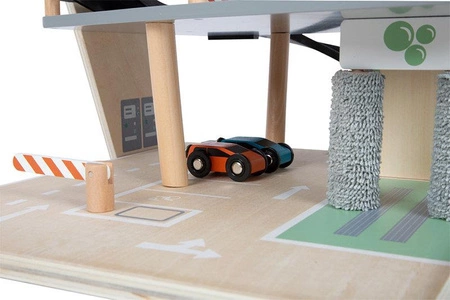 Drewniany parking garaż dla autek kilka poziomów Na rajdzie 12357 Small Foot
