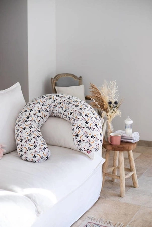 Beaba Ergonomiczna poduszka rogal dla kobiet w ciąży i karmiących Big Flopsy ™ Print Jersey Howell White