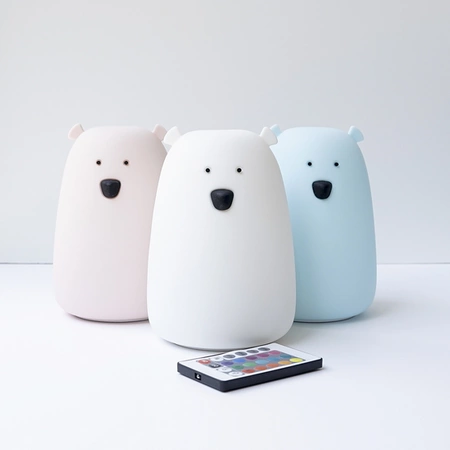 Miś Duży Lampka Silikonowa z Pilotem Różowa Rabbit&Friends