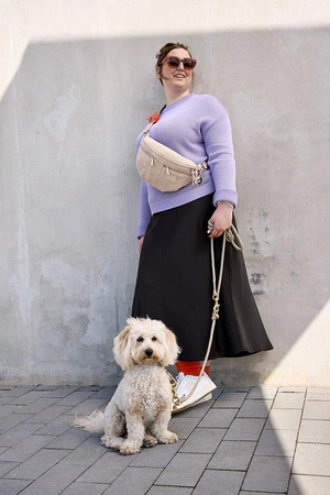 PALOPA Torebka nerka na smakołyki dla psa Emma teddy-fleece beige Edycja limitowana