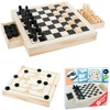 Zestaw trzech gier szachy warcaby młynek 11208-Small Foot, gry drewniane