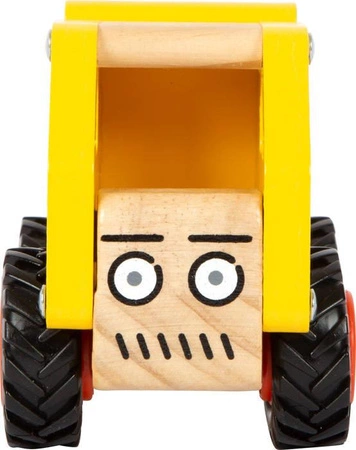 Drewniana żółta betoniarka 12286-Small Foot, drewniane pojazdy dla dzieci