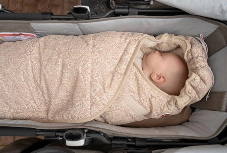 Lodger Wodoodporny wielofunkcyjny otulacz śpiworek z polarowym wnętrzem jasnobeżowy Folklore Taslon Birch