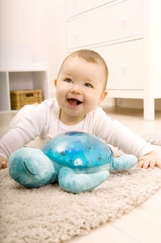Cloud b® Tranquil Turtle™ Aqua - Lampka nocna z projekcją świetlną - Żółw podwodny niebieski