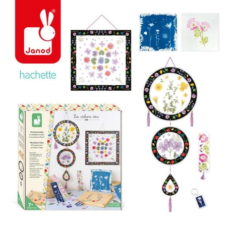 Multizestaw kreatywny 6 dekoracji z użyciem prasy do kwiatów 7+, Janod