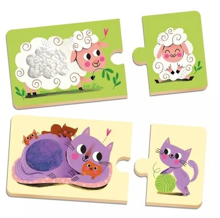 Auzou Puzzle sensoryczne Zwierzątka z rodzicami 36882
