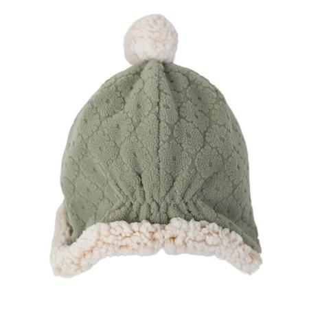 Lodger Dwuwarstwowa zimowa czapeczka z polaru szałwiowa Fleece Elm 0-3 m