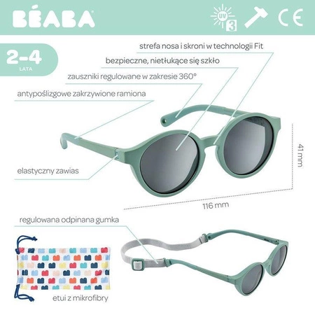 Beaba Okulary przeciwsłoneczne dla dzieci 2-4 lata Tropical green