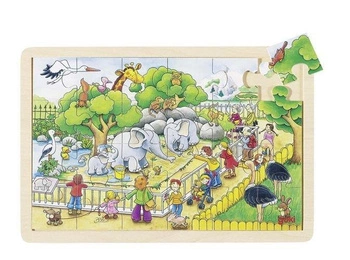 Odwiedziny w Zoo, puzzle drewniane, goki