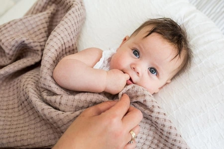 Lulujo Kocyk Wafelkowy Bawełniany Sand