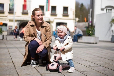 Zestaw SCOOTANDRIDE Highwaykick 1 2w1 Jeździk i hulajnoga 1-5 lat Rose + Kask XXS Rose