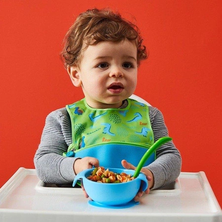 Silikonowa miseczka z przyssawką i łyżeczką, Ocean Breeze, b.box