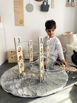 Drewniany modułowy kulodrom w stylu Skandynawskim Marmurowy Bieg 12234-Small Foot, drewniane kulodromy dla dzieci