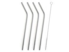 Słomki do napojów ze stali nierdzewnej 4 szt. H&H LIFESTYLE