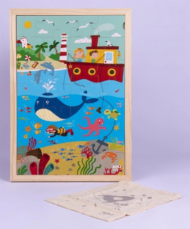 Drewniane puzzle w ramce Apli Kids - Ocean 4+