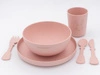 Komplet naczyń dla dzieci z Bioplastiku Różowy BAMBOOM