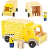 Samochód drewniany Żółta ciężarówka pocztowa Auto kuriera 11458-Small Foot Design, samochodziki dla dzieci