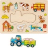 Drewniana układanka z uchwytami Praca na roli 57468- Goki, zabawki na roczek